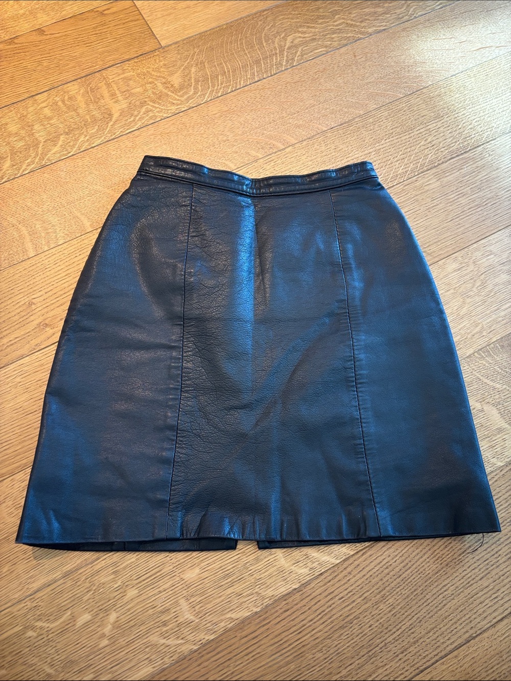 Women's Black Genuine Leather Mini Skirt